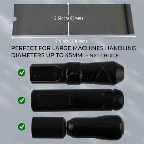 Sealable Tattoo Pen Covers Large, Gun Covers 2.5''x 7.8'', 200pcs Tattoo Machine Covers, Tattoo Machine Wrap for Tattoo Artists - Pro Supplies Accessories Black(2.5inchX7.8inch)