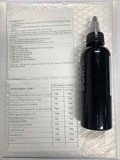 BAODELI 1 Bottle 4 OZ Tattoo Ink Super Black Ink Pigment Set Kits Body Arts 120 ml Black Professional Beauty Permanent Makes Up Paints (120ML)