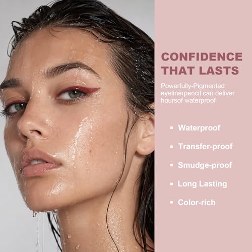 Black Waterproof Gel Eyeliner Pencil for Mature Eyes, Retractable & Smudge-Proof