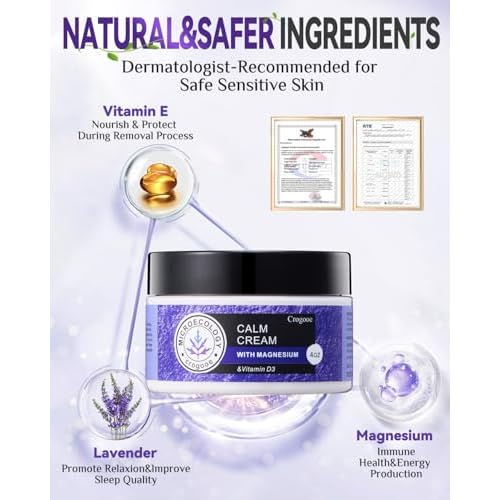 2025 Updated Magnesium Cream for Sleep: Nighttime Magnesium Lotion, Deep Hydration, Skin Care for Kid, Men, Women (Lavender)£¬2PC