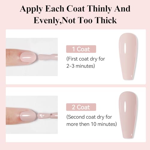 Bevimee 4-in-1 Nude Nail Polish - Quick Dry, Long Lasting Color