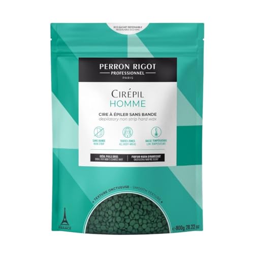 Cirepil - Homme - 800g / 28.22 oz Hard Wax Beads Bag - Strong Grip for Men¡¯s Coarse Hair - Effective Manscaping for Back, Chest & Shoulders - Fresh Marine Scent - Low Temp Refill Bag