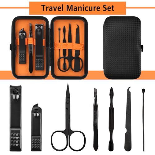 Travel Manicure Set for Men and Women - Nail Clipper Kit with 7 Tools