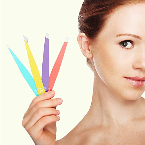 Tomata 4-Piece Stainless Steel Tweezer Set with Slant & Pointed Tips