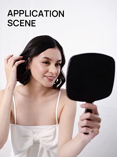 OMIRO Black Hand Mirror, 6.6" Handheld & Wall-Mounted
