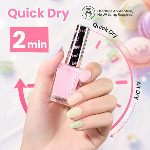 Beetles Pastel Gel Nail Polish Set - 6 Colors Long Lasting High Gloss