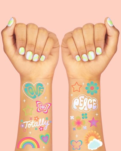 xo, Fetti Groovy Rainbow Temporary Tattoos - 68 Pcs