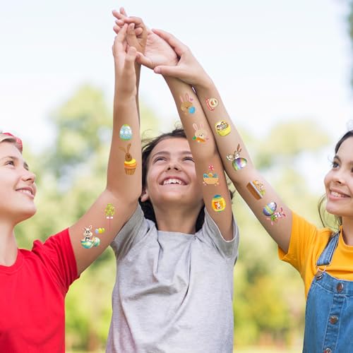 Easter Temporary Tattoos - 73 Colorful Designs, 10 Sheets