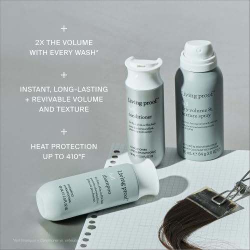 Living Proof Full Franchise Trial Kit - Travel Size Shampoo, Conditioner & Texturizer Spray for Voluminous Hair