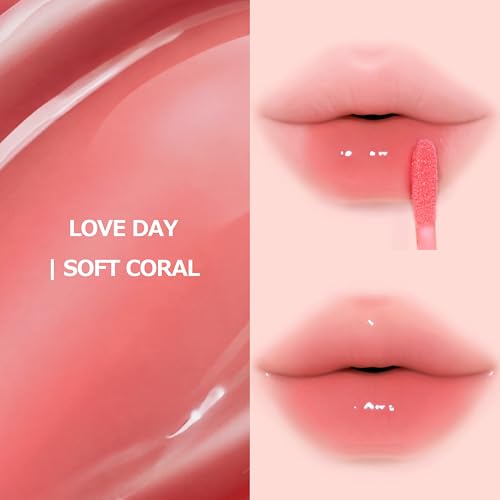Touch in Sol Glassy Color Lip Oil – Hydrating Lip Gloss, Soft Coral