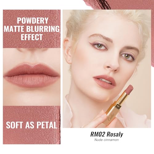 Oulac Pink Nude Matte Lipstick – Silky Velvet Formula