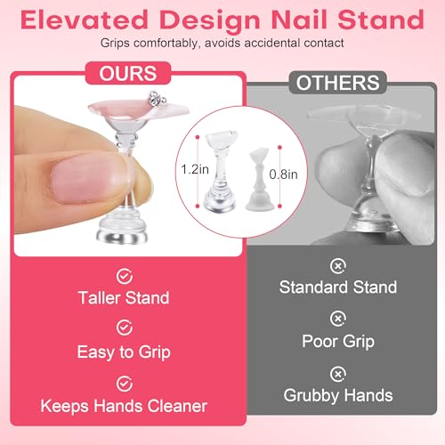 Magnetic Nail Art Stand Set with Holders & Adhesive Tape