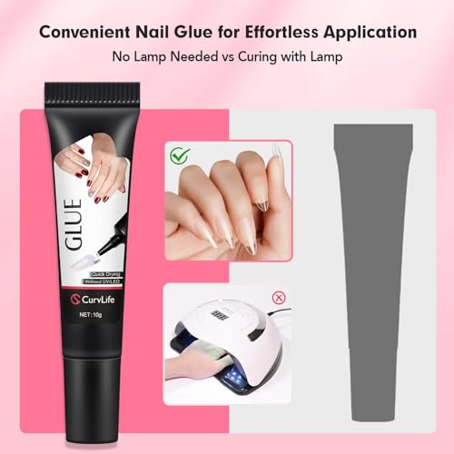 CurvLife Super Strong Nail Glue for Press-On Nails, 10g
