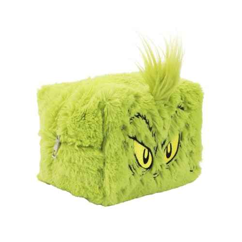 Bioworld The Grinch Big Face Character Women's Green Cosmetic Toiletry Bag