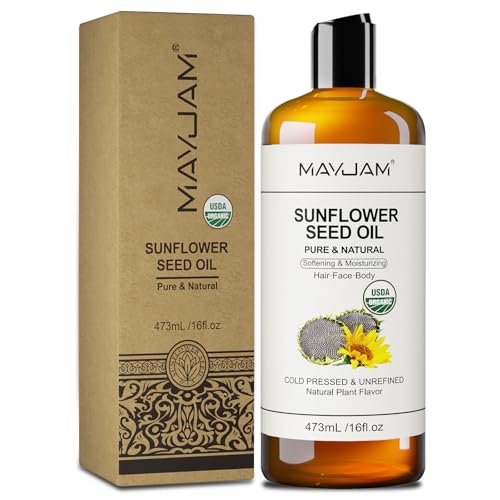 MAYJAM Organic Sunflower Seed Oil 16 Fl Oz Cold Pressed