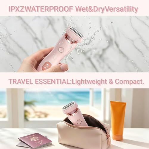 Electric Shaver for Women - Cordless Razor, Painless Trimmer, Waterproof