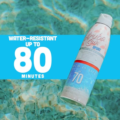 SPF 70 Sunscreen Spray 6oz - Reef Act Compliant no 67 Octinoxate & Oxybenzone Free - Sun Screen Broad Spectrum UVA/UVB - Sunscreen Waterproof and Non-Greasy
