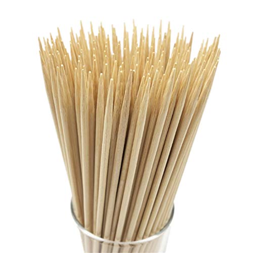 HOPELF 6" Natural Bamboo Skewers for BBQ，Appetiser，Fruit，Cocktail，Kabob，Chocolate Fountain，Grilling，Barbecue，Kitchen，Crafting and Party. Φ=4mm, More Size Choices 8"/10"/12"/14"/16"/30"(100 PCS)