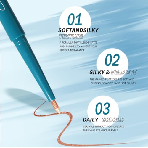 Professional Waterproof Eyeshadow Stick, Turquoise Blue, 24-Hour Smudge-Proof Eye Liner Pencil, Long-Lasting Smooth Application (06# light skin)