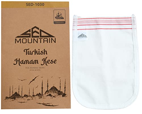 Sed Mountain - Exfoliating Glove - Body Scrub - Turkish Hammam Kese Mitt - Dead & Dry Skin Cleanser - Tan Remover Mitts - To Have a Soft Skin Care - For Women & Men (SED-1030 1 Units)