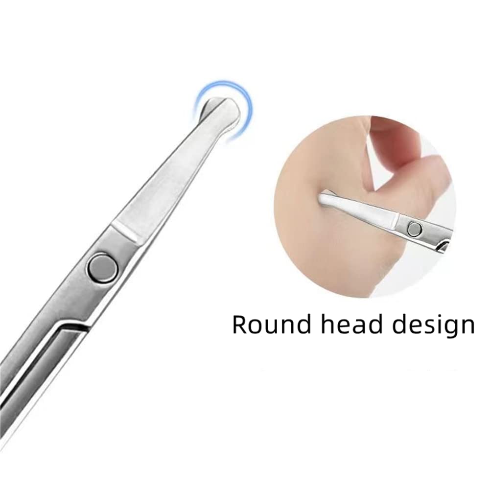 XUJINCN Nose Hair Scissors,3.45in small scissors,Nose Hair Trimmer for Women/Men,Round Nose Safety Scissors,For Trimming Nose Hair,Eyebrow trimming,Mustache,Beard,Eyelashes