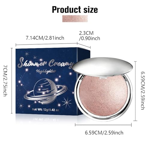 Champagne Glow Shimmer Highlighter Powder – Waterproof Face Makeup