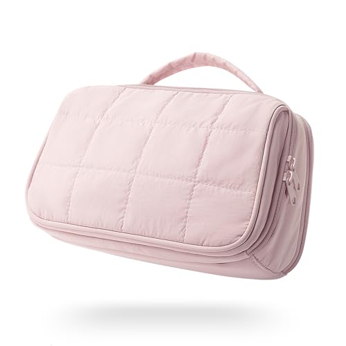 Marscamd Travel Makeup Bag - Waterproof Pink Organizer for Cosmetics