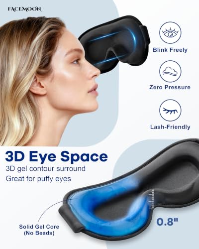 3D Cooling Gel Weighted Eye Mask for Sleep & Migraine Relief