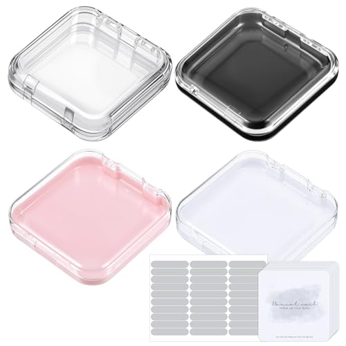 Nail Art Storage Box Set - 4 Acrylic Display Boxes with 30 Tape Strips & 8 Cards