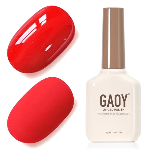 GAOY Red Gel Nail Polish 16ml Soak Off UV LED for Nail Art & Manicure