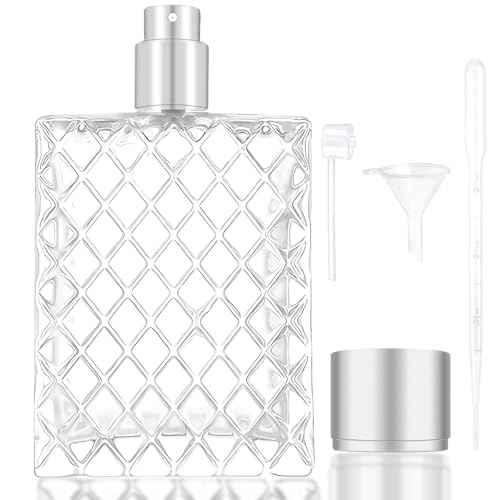 100ML 3.4oz Perfume Bottles Empty Vintage, Fine Mist PerfumeTravel Refillable, Glass Perfume Atomizer, Spray Bottle for Men and Women, Ideal for Home Decor