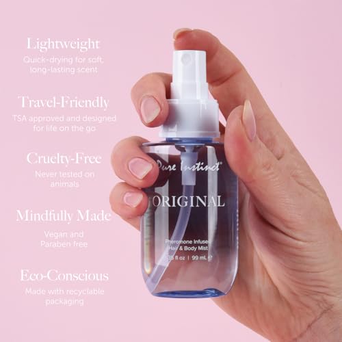 Pure Instinct Original Pheromone Body & Hair Mist - Fresh Fragrance Spray for Women