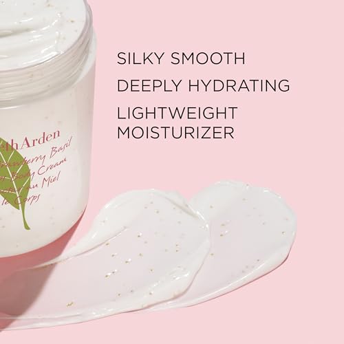 Elizabeth Arden Green Tea Strawberry Basil Honey Drops Body Cream, Hydrating Lightweight Moisturizer for Skin Care, 16.9 fl oz