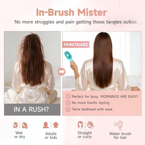 2-in-1 Hair Brush with Water Spray Mister