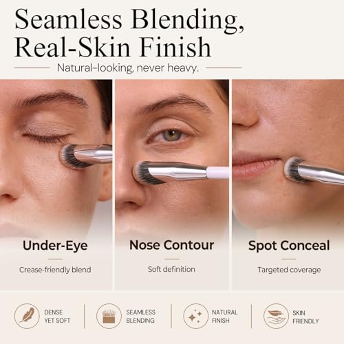 Angled Concealer Brush for Flawless Under Eye Makeup