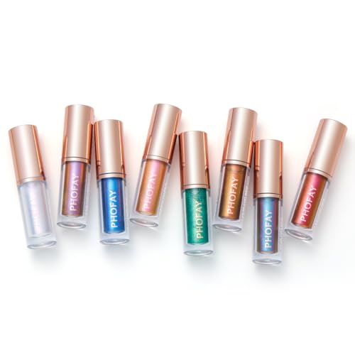 PHOFAY 8-Piece Liquid Glitter Eyeliner Set - Waterproof