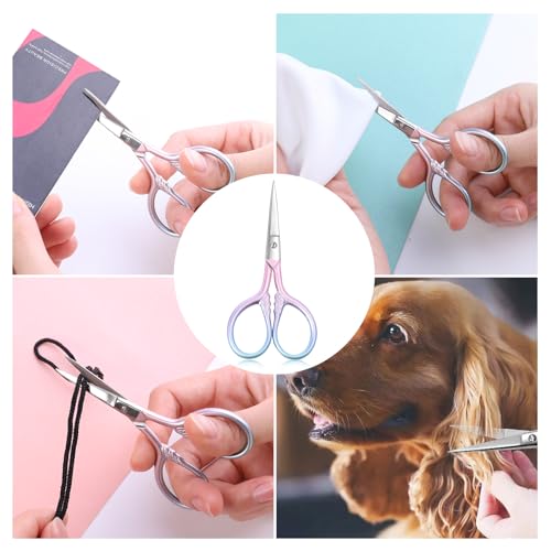 Lobodt Stainless Steel Facial Hair Scissors - Eyebrow & Beard Trimmer