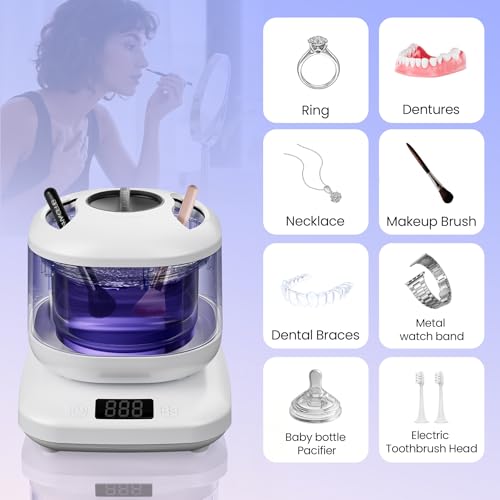 Ultrasonic Retainer Cleaner with UV Light & 4 Modes