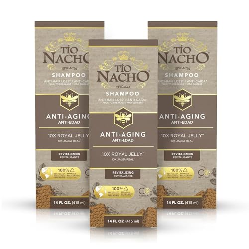 Tio Nacho Anti-Aging Shampoo with Royal Jelly, Shampoo for Aging Hair for Women and Men, Strengthening Formula to Help Defy Damage and Fortify Fragile Hair, 14 fl oz (Pack of 3)