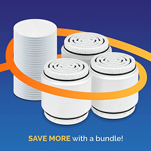 AquaBliss SFC400 HD Revitalizing Filter Cartridge 3pcs w/ 30pc Pack of Sediment Pads (Exclusive Bundle)