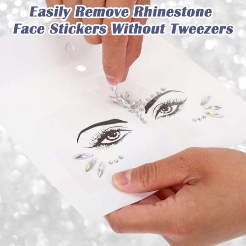 4 Sets Face Gems for Women, Self Adhesive Glitter Face Jewels Festival Faces Gems Stickers for Parties Halloween & Cosplay