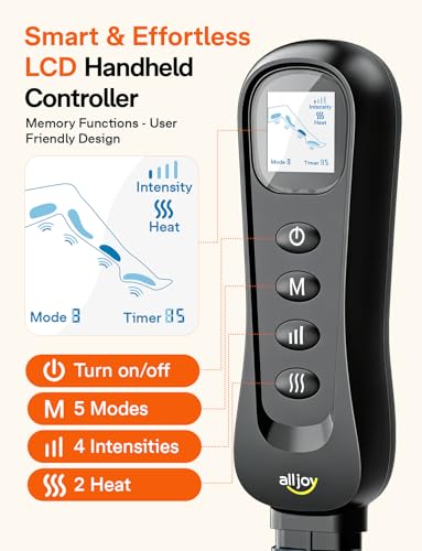 ALLJOY Leg Massager with Heat and Compression for Pain Relief