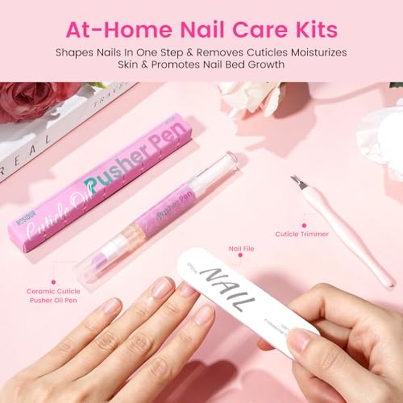 3-in-1 Cuticle Pusher Oil Pen with Ceramic Tip - Nourishing Nail Care