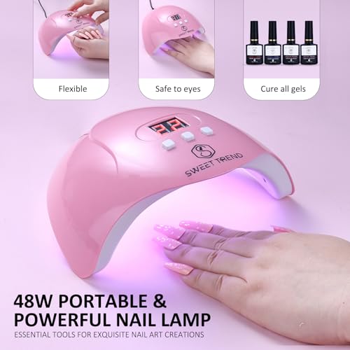 Acrylic Nail Kit for Beginners: Professional Acrylic Powder Set with Everything for Starter Gel Nail Polish U V Light Nail Drill Full Tools Decoration for Home Salon Women