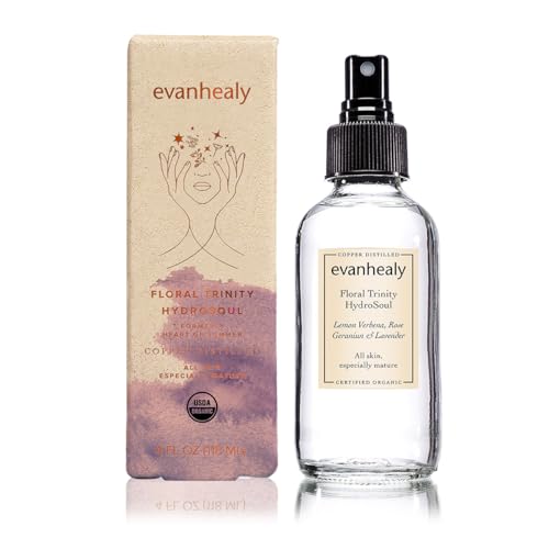 evanhealy Floral Trinity HydroSoul | Copper Distilled Hydrosol | Refreshing Face-Toner | Organic Facial Tonic | Beauty Water Face Spray | Skin Toner| Alcohol Free