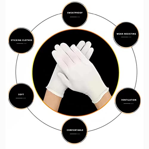 ZFYOUNG 10 Pcs（5pairs） White Cotton Gloves，White moisturizing Gloves, Cotton Gloves for Dry Hands Eczema, White Sleep Gloves for Men and Women, Beauty Coin SPA Cloth Gloves……