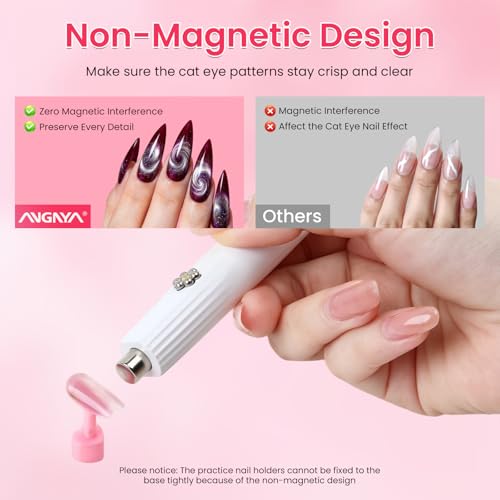 ANGNYA Non-Magnetic Nail Stand for Press-On Nails with 200 Tapes