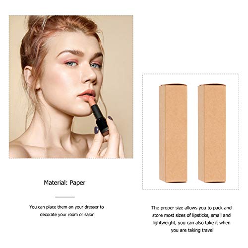 Kraft Paper Lipstick Boxes - 50 Pack, 3.3x0.8x0.8 Inch