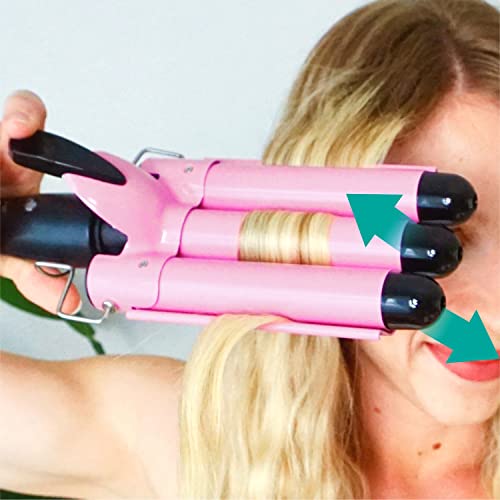 3 Barrel Curling Iron 1 inch Ceramic Hair Waver