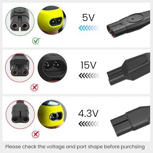 5V Charger Fit for Philips Norelco One Blade 360 QP2724 QP2834 Trimmer Razor, MG7910 MG9510 MG9520 MG9525 QP4631 QP6542 QP6552 QP4530 QP1924 QP1324 MG5900 MG5910 MG3919 for Phillips Shaver